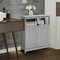 MDF Bathroom Storage Cabinet with Shutter Doors and Adjustable Shelves